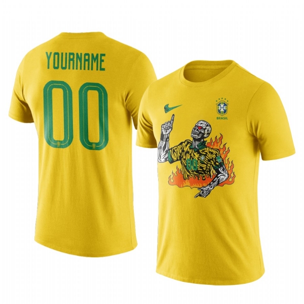 Custom Brazil Football x Warren Lotas Yellow Short Sleeve T-Shirt