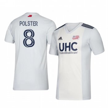 Matt Polster New England Revolution 2020-21 Away Men's White Short Sleeve Jersey