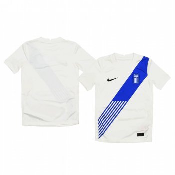 Youth Greece 2020 White Home Short Sleeve Jersey