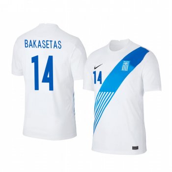 Tasos Bakasetas Greece 2020 White Home Men's Short Sleeve Jersey