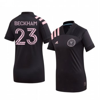 Women's David Beckham Inter Miami Black 2020 Inaugural Away Replica Short Sleeve Jersey