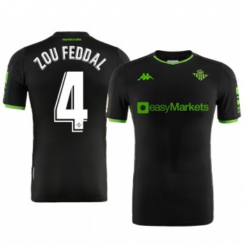 Real Betis Zouhair Feddal Men's Black Away Short Sleeve Jersey 19-20