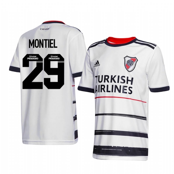 River Plate Gonzalo Montiel 2020 Third Men's White Short Sleeve Jersey