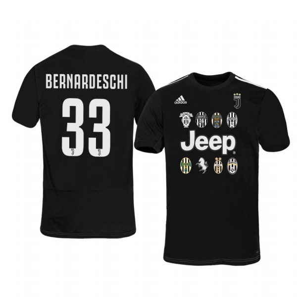 Federico Bernardeschi Juventus Historic Logo Black Short Sleeve Jersey