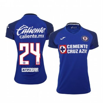 Women's Juan Escobar Cruz Azul 19-20 Royal Home Short Sleeve Jersey