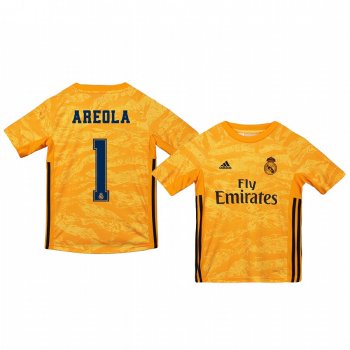 Youth 19-20 Real Madrid Alphonse Areola Yellow Goalkeeper Home Jersey