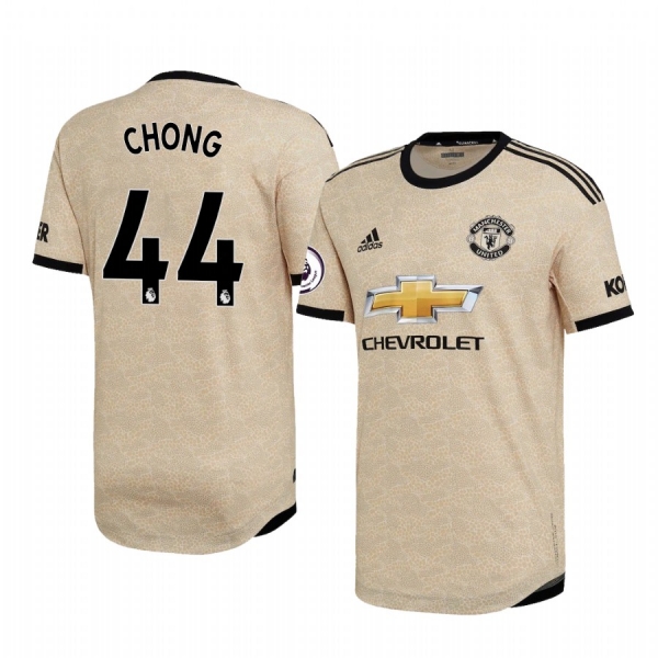 Tahith Chong Manchester United 2020 Away Authentic Short Sleeve Tan Jersey