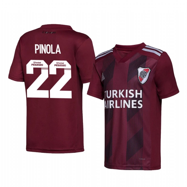 River Plate Javier Pinola 2020 Away Men's Red Short Sleeve Jersey