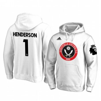 Dean Henderson Sheffield United Team Logo White Iconic Pullover Hoodie