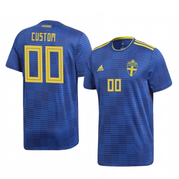 2018 World Cup Sweden Custom Men's Away Official Jersey