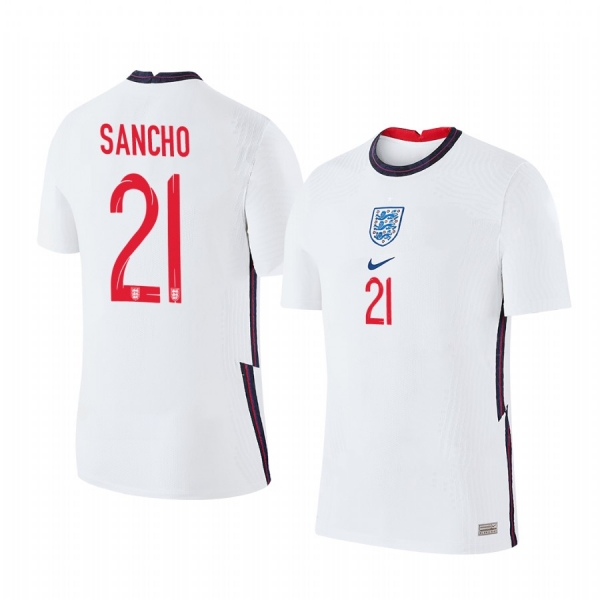 Jadon Sancho England 2020 White Home Men's Short Sleeve Jersey