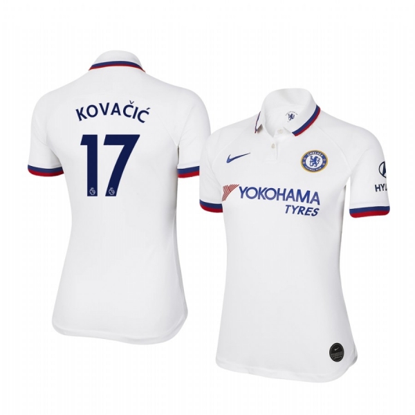 Women's Mateo Kovacic Chelsea Away Short Sleeve Jersey 19-20