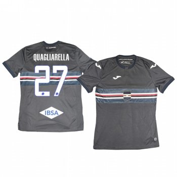 Fabio Quagliarella Sampdoria 19-20 Third Men's Black Short Sleeve Jersey