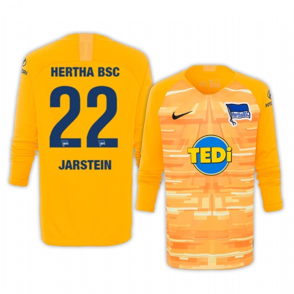 19-20 Hertha BSC Rune Jarstein Yellow Goalkeeper Long Sleeve Jersey Men's