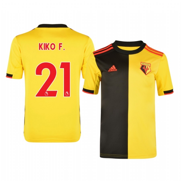 Youth Kiko Femenía Watford Home Short Sleeve Jersey 19-20