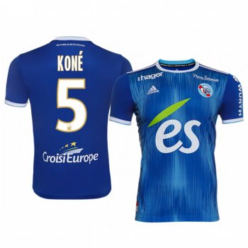 Lamine Kone Strasbourg 19-20 Blue Home Replica Jersey Men's