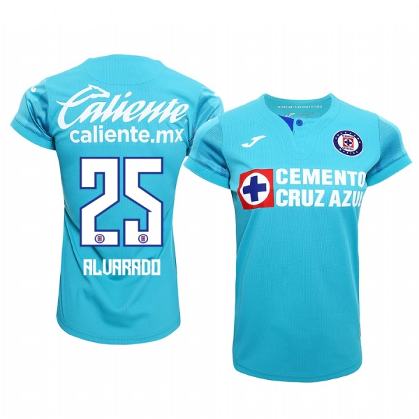 Women's Roberto Alvarado Cruz Azul 19-20 Light Blue Third Short Sleeve Jersey