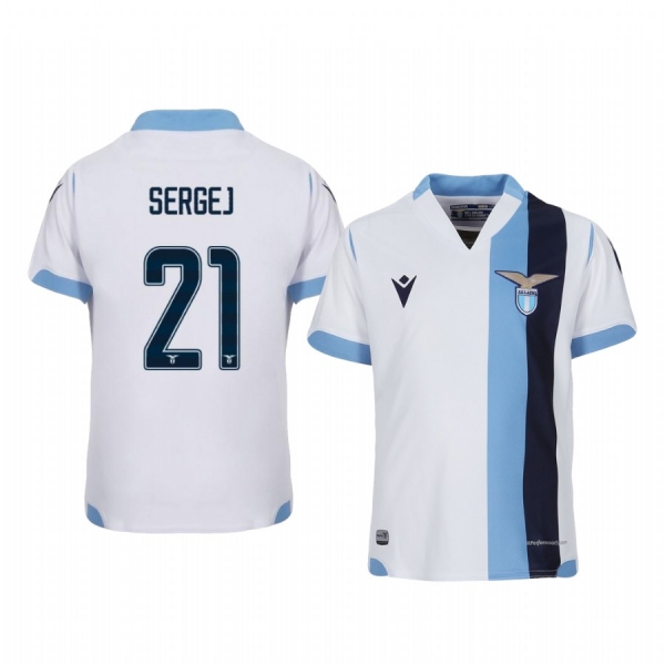 Youth Sergej Milinkovic-Savic Lazio 19-20 Away White Short Sleeve Jersey