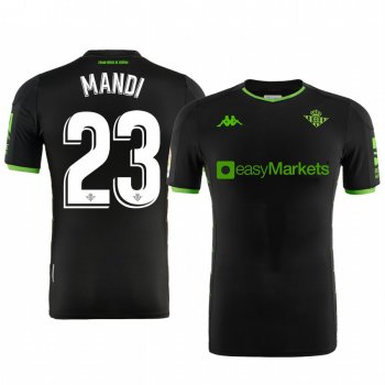 Real Betis Aissa Mandi Men's Black Away Short Sleeve Jersey 19-20