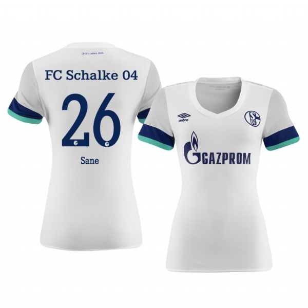 Women's Schalke 04 Salif Sané White Away Jersey 19-20