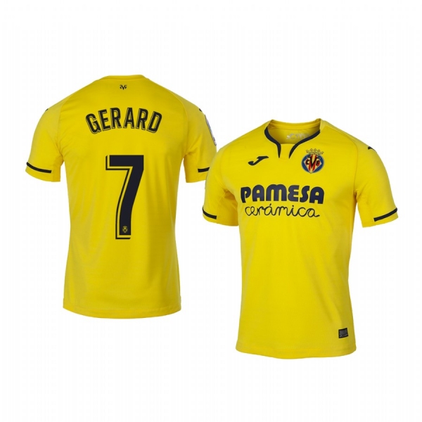 Youth Villarreal Gerard Moreno Yellow Home Short Sleeve Jersey 19-20