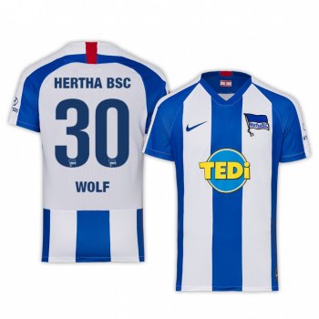 Marius Wolf Hertha BSC 19-20 Home Men's Blue White Short Sleeve Jersey