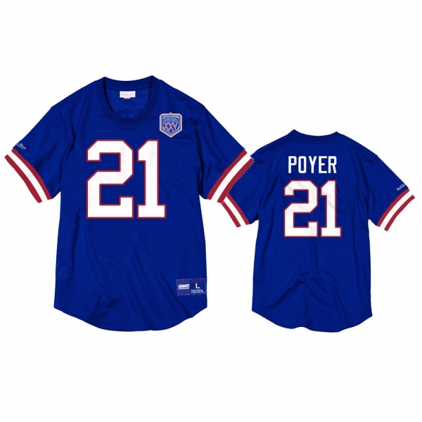 Buffalo Bills Jordan Poyer Royal Mesh Crewneck Superbowl XXV Anniversary Jersey