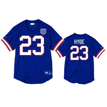 Buffalo Bills Micah Hyde Royal Mesh Crewneck Superbowl XXV Anniversary Jersey