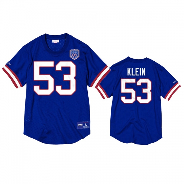 Buffalo Bills A.J. Klein Royal Mesh Crewneck Superbowl XXV Anniversary Jersey