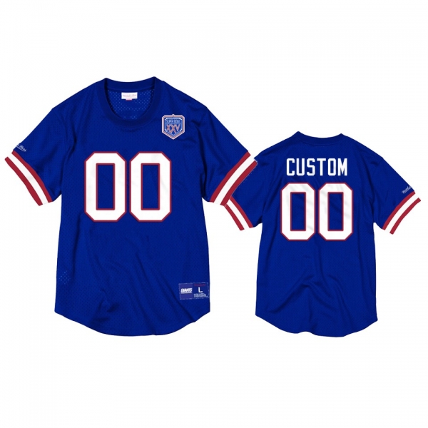 Buffalo Bills Custom Royal Mesh Crewneck Superbowl XXV Anniversary Jersey