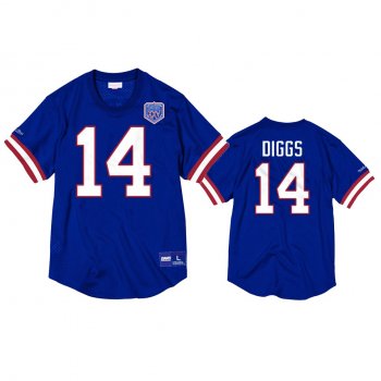 Buffalo Bills Stefon Diggs Royal Mesh Crewneck Superbowl XXV Anniversary Jersey