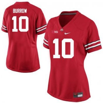 Women's Buckeyes #10 Joe Burrow Nike Football Jersey - Scarlet