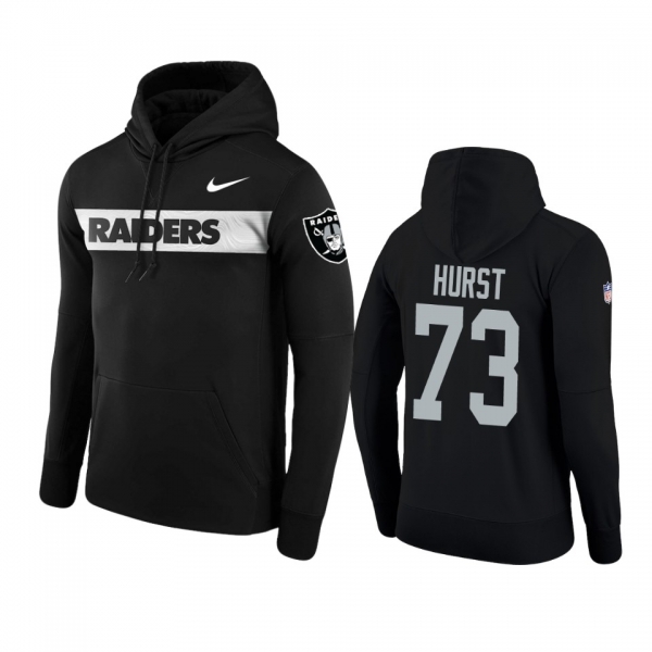 Oakland Raiders #73 Maurice Hurst Black Nike Pullover Sideline Team Hoodie