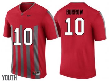 Youth Joe Burrow #10 Buckeyes Throwback Replica Jersey - Scarlet