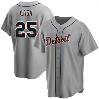 Men's Norm Cash Detroit Tigers Replica Gray Road Jersey