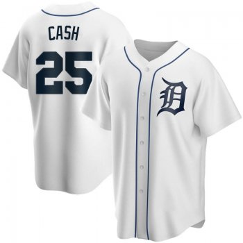 Men's Norm Cash Detroit Tigers Replica White Home Jersey