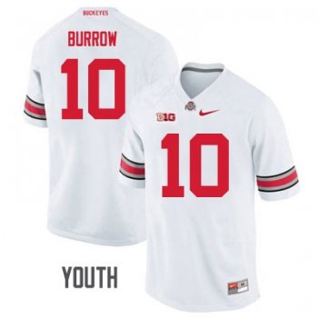 Youth Ohio State Buckeyes #10 Joe Burrow Player Jersey - White