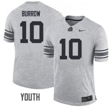 Youth Ohio State Joe Burrow #10 Nike Jersey - Gridiron Gray