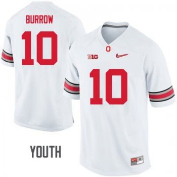 Youth OSU #10 Joe Burrow Diamond Swoosh Alumni Jersey - White