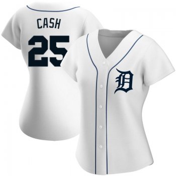 Women's Norm Cash Detroit Tigers Authentic White Home Jersey