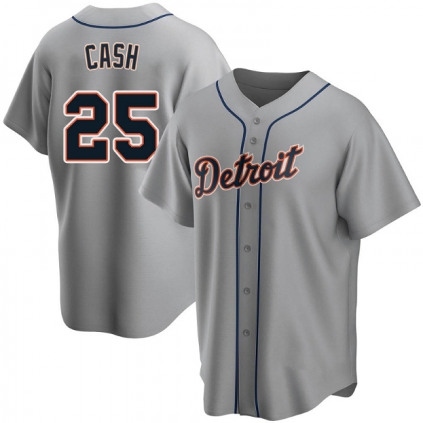 Youth Norm Cash Detroit Tigers Replica Gray Road Jersey