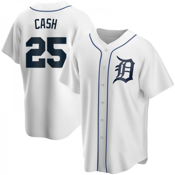 Youth Norm Cash Detroit Tigers Replica White Home Jersey