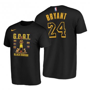 Kobe Bryant #24 Mamba and Goat Forever Lakers Cartoon Memorial Tee