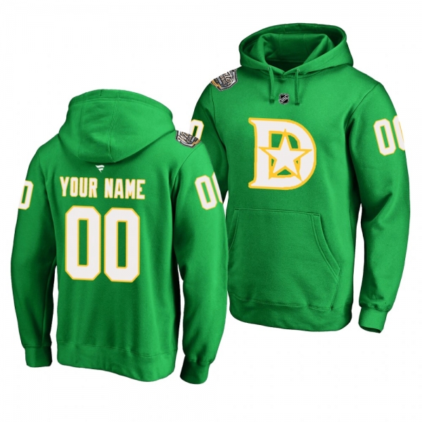 Dallas Stars #00 Custom 2020 Winter Classic Kelly Green Design Hoodie