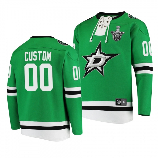 Dallas Stars Custom #00 2020 Stanley Cup Playoffs Green Jersey Hoodie