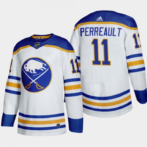 Men's Buffalo Sabres Gilbert Perreault #11 2020-21 Away Return to Royal Authentic White Jersey