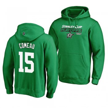 2019 Stanley Cup Playoffs Stars #15 Blake Comeau Bound Body Checking Pullover Kelly Green Hoodie