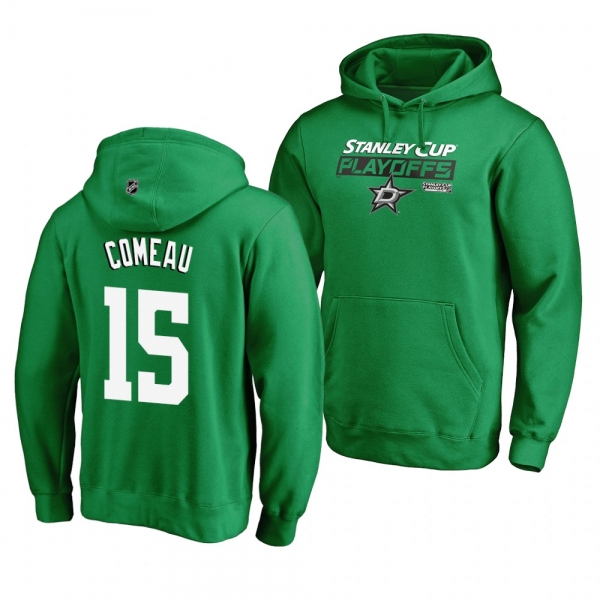 2019 Stanley Cup Playoffs Stars #15 Blake Comeau Bound Body Checking Pullover Kelly Green Hoodie