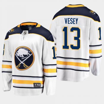 Men's Buffalo Sabres Jimmy Vesey #13 White Away Breakaway Player Jersey