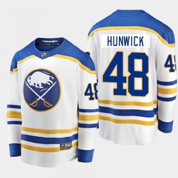 Men's Buffalo Sabres Matt Hunwick #48 Away Breakaway Player White 2020-21 Jersey